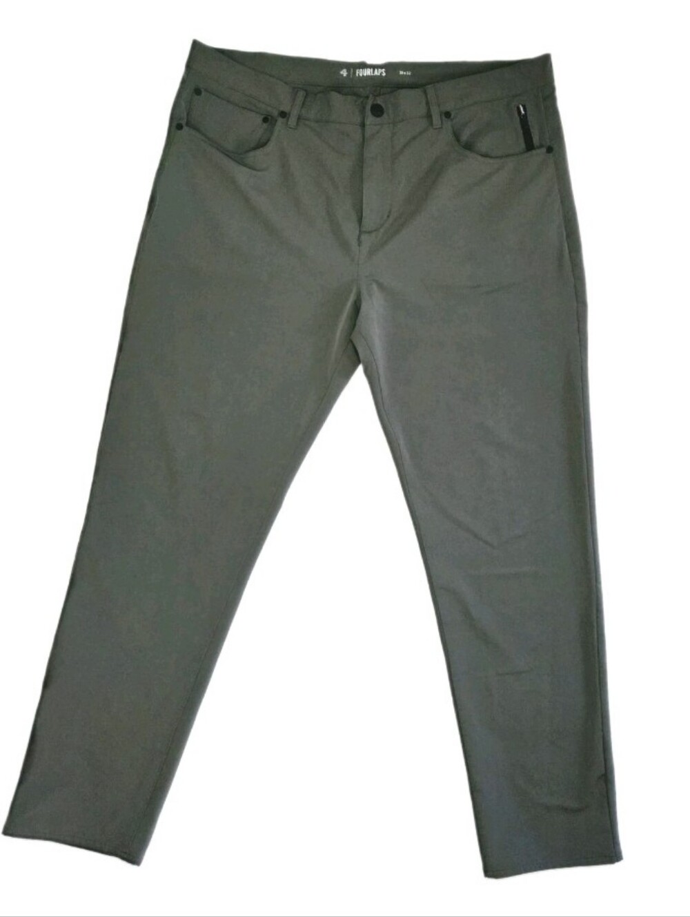 Fourlaps Traverse Performance Pants Size 38x32 Olive Green Golf Outdoor Casual